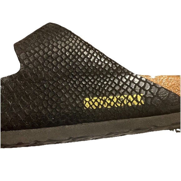 Birkenstock Arizona Shiny Snake Black Birko Flor Sandals Made in Germany Size 10 - Picture 10 of 16